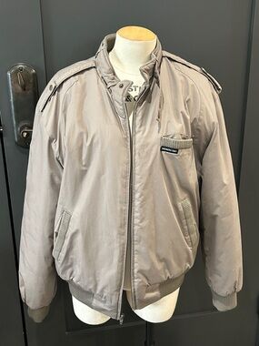 Members Only Light Taupe Bomber Jacket
